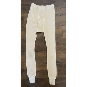 Vtg J E Morgan Thermal Waffle Knit Long John Pants Men M Tall 34-36 Cotton Layer